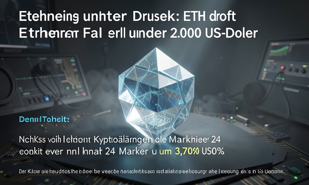 Ethereum unter Druck: ETH droht Fall unter 2.000 US-Dollar