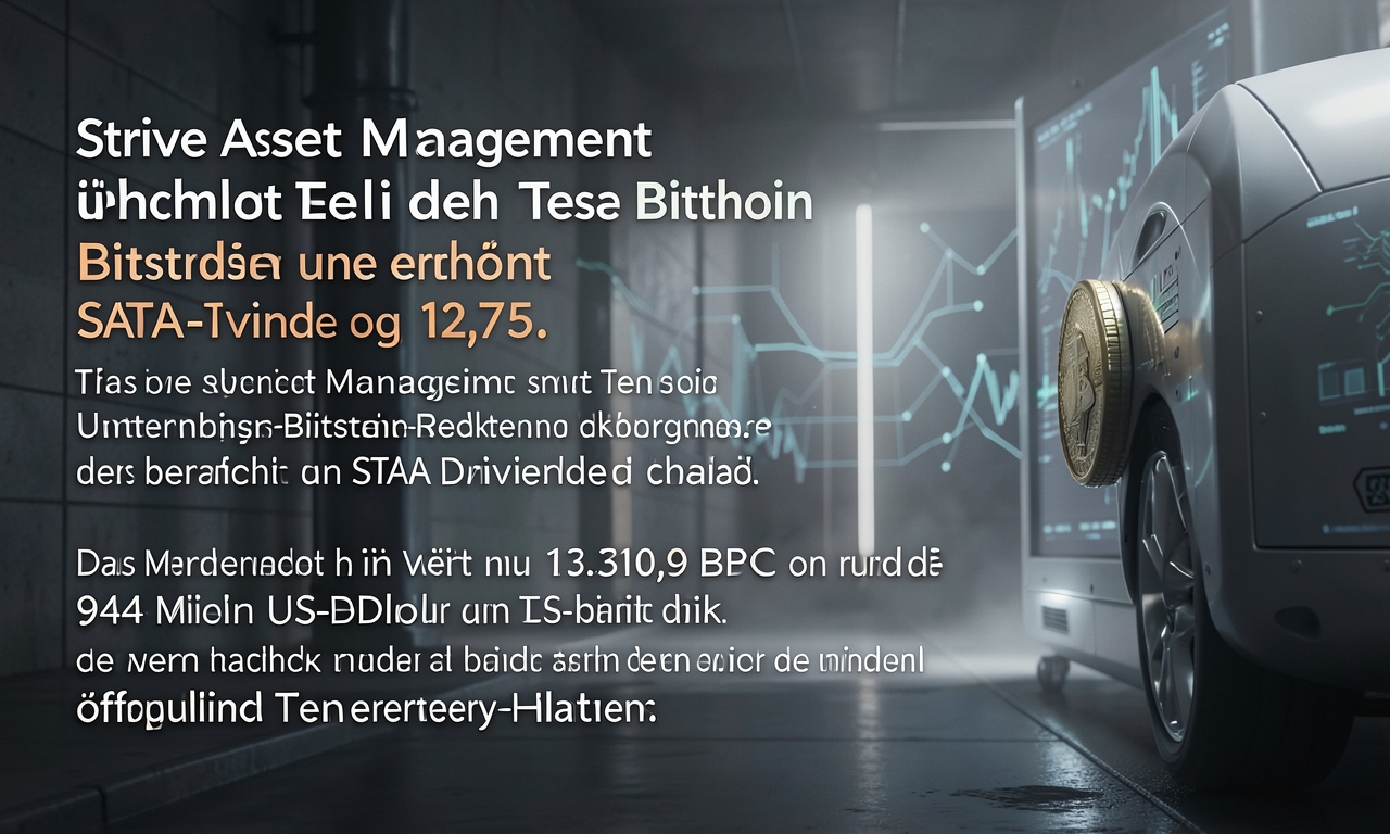 Strive Asset Management überholt Tesla bei Bitcoin-Beständen und erhöht SATA-Dividende auf 12,75%